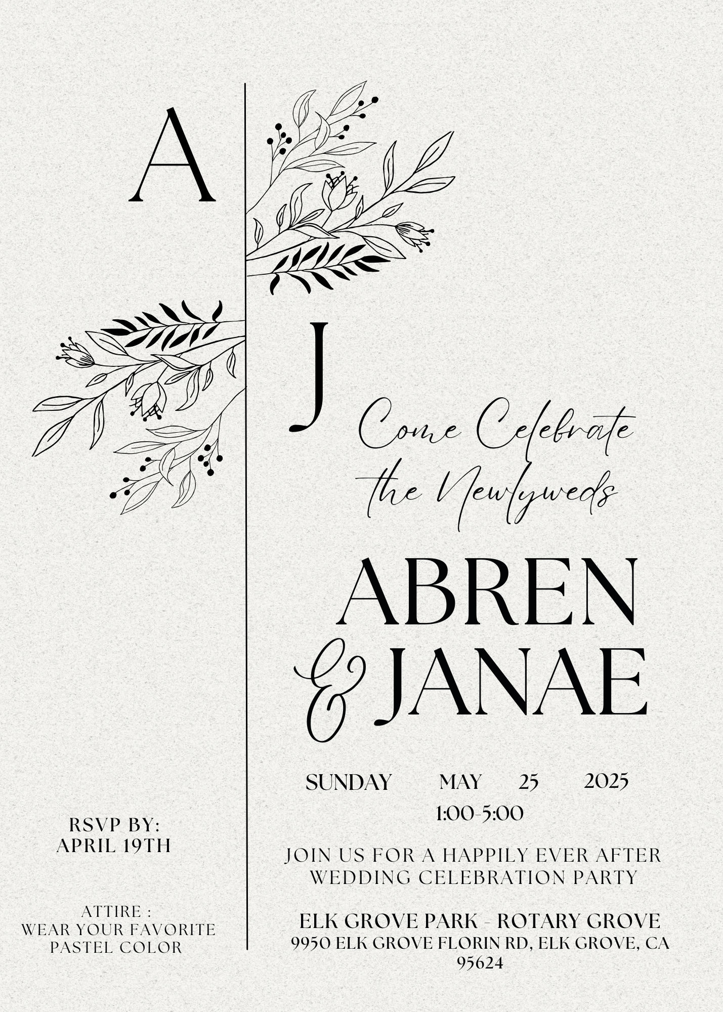The Wedding Website of Janae Hair and Abren Lang