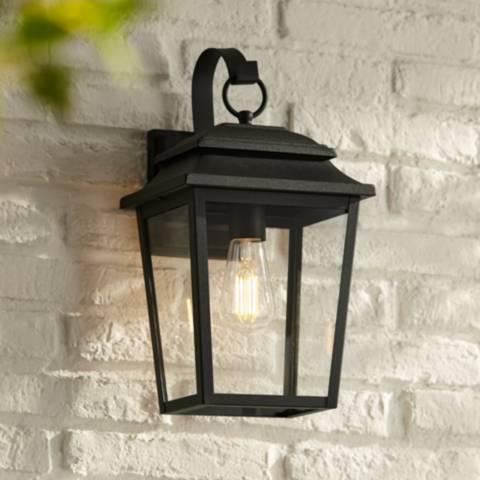 Textured Black Outdoor Wall Lights