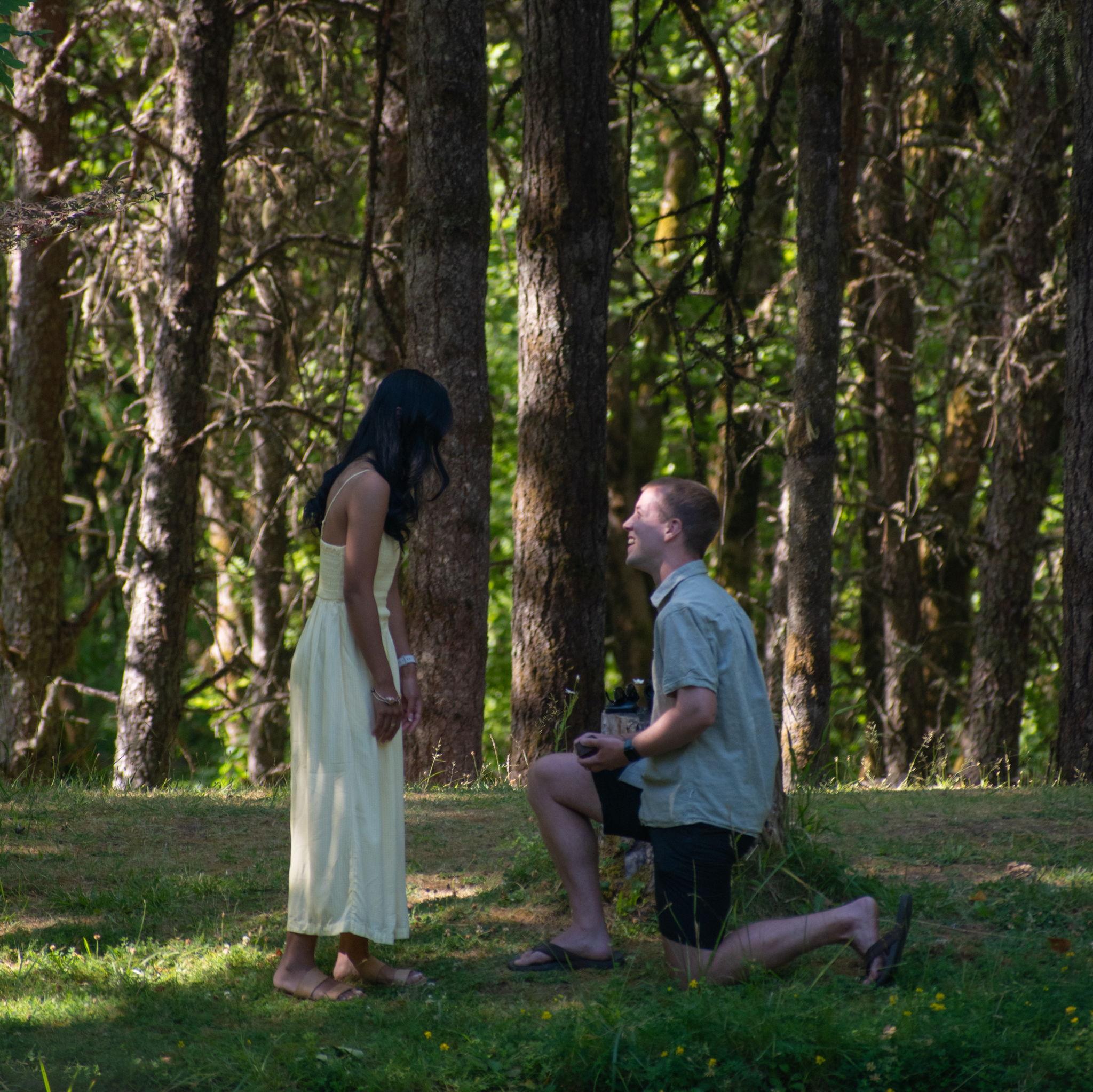 Sierra (MOH) hid in the bushes for our engagement photos. She's a real one!
