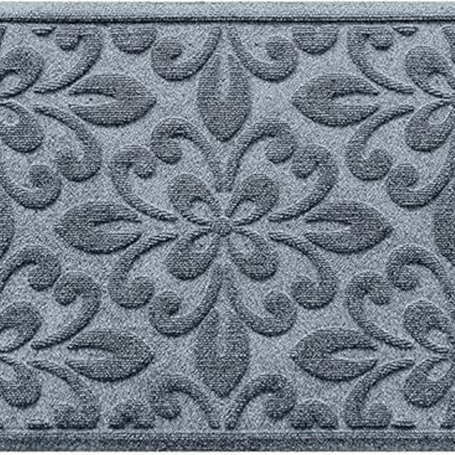 Bungalow Flooring Waterhog Runner Door Mat, 2' x 5' Made in USA, Durable and Decorative Floor Covering, Skid Resistant, Indoor/Outdoor, Water-Trapping, Phoenix Collection, Bluestone