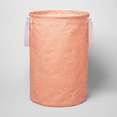 Soft Sided Scrunchable Round Laundry Hamper - Pebble Dot Coral - - Room Essentials™