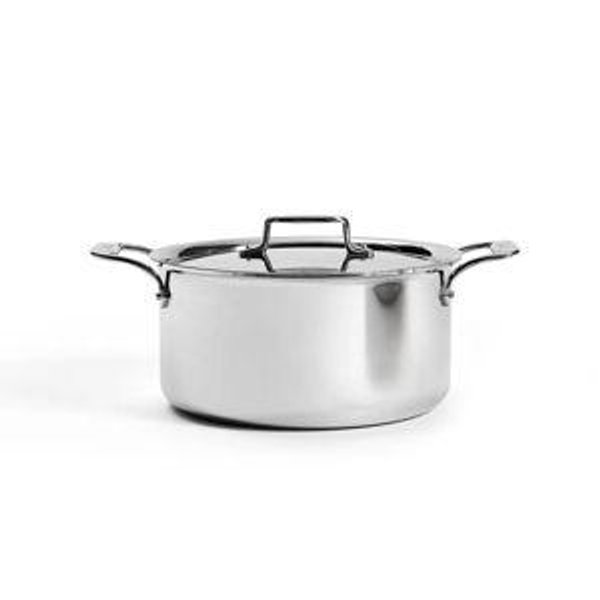 D5 Stainless Polished 5-ply Bonded Cookware; Stockpot with lid; 8 quart