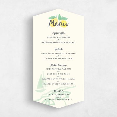 Green Diamond Wedding Menu - Spiaggia