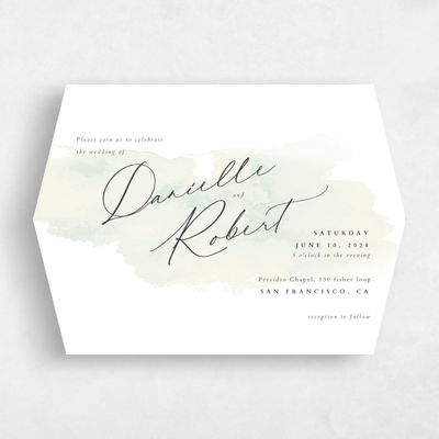 Green Diamond Wedding Invitation - Lombok Landscape