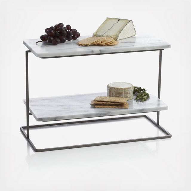 French Kitchen Marble 2-Tier Server