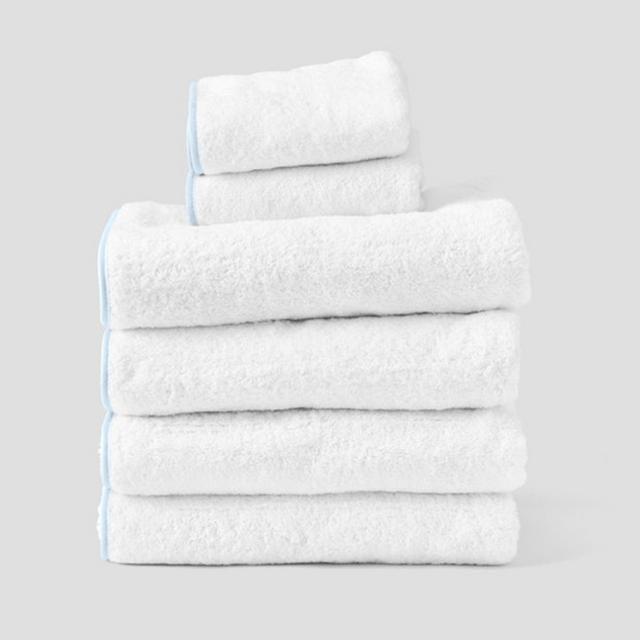 Piped Edge Starter Pack - Light Blue on White (6 pieces)