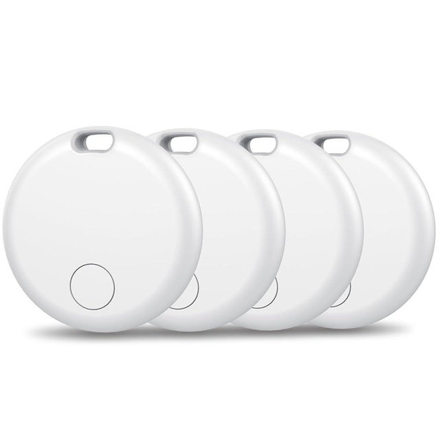 Tracker Air Tag-4 Pack: Smart Bluetooth Tracker, Item Finder Works with Apple Find My (iOS Only) App, Trakcer Tag Locator for Keys, Luggage, Satchel, Backpack etc. (Not for Android Devices)