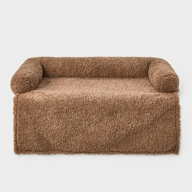 Bolster Sofa with Couch Protector Dog Bed - Boots & Barkley™ Tan L