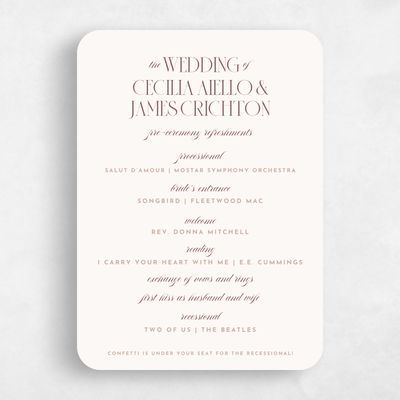 Brown Rounded Wedding Program - Milan