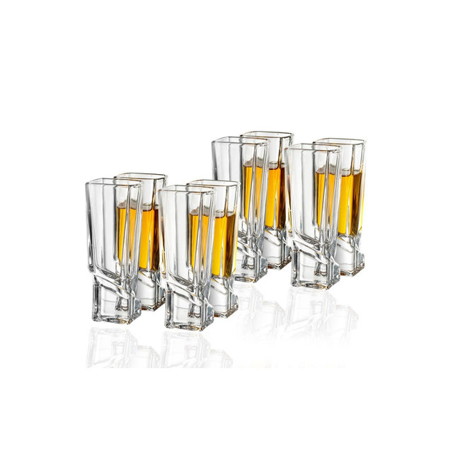 JoyJolt Carre Collection Shot Glasses - Set of 8 Square Heavy Base Shot Glass Set - 1.8 oz