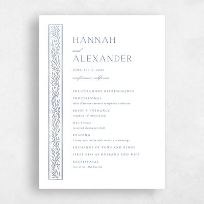 White Wedding Program - Viridian