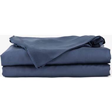 Hotel Sheets Direct 100% Bamboo Bed Sheet Set - Soft as Silk - 4 Pieces Fitted Sheet, Flat Sheet, and 2 Standard Queen Size Pillowcases - Oeko Tex Certified (Queen, Navy Blue)