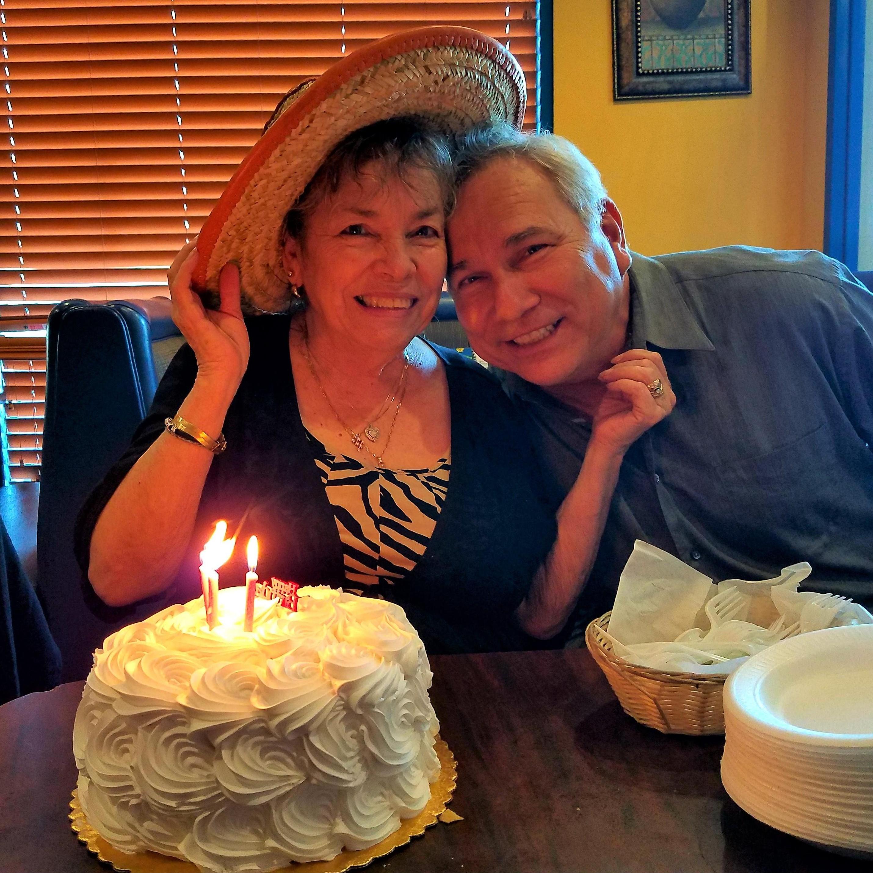 George and his mother Martha on her 85th birthday