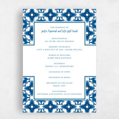 Blue Wedding Program - Tamarine