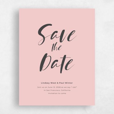 Rose, Pink Wedding Save the Date - Lyons Type