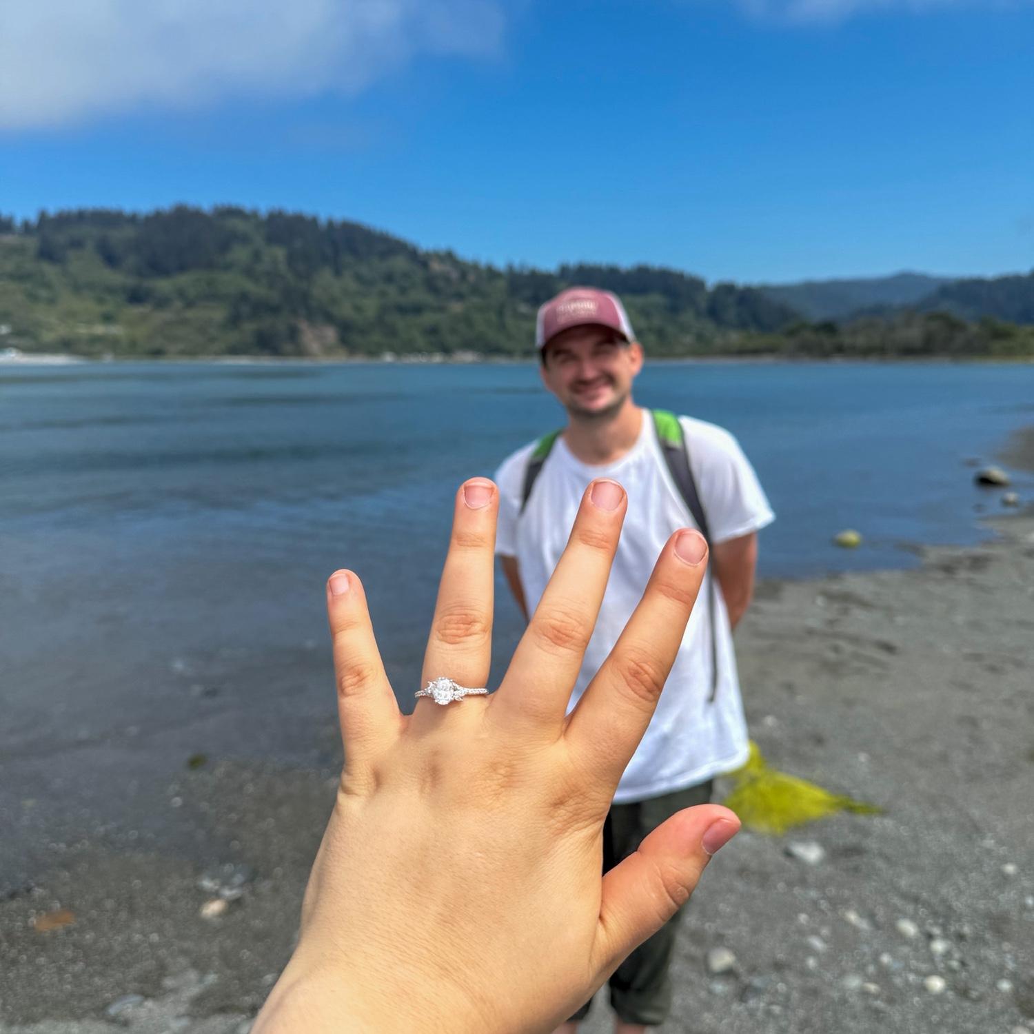 Ben popped the question while on our backpacking trip!