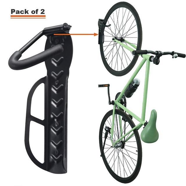 Wallmaster Bike Rack Garage Wall Mount Bicycles Hanger 2-Pack Storage System Vertical Bike Hook for Indoor