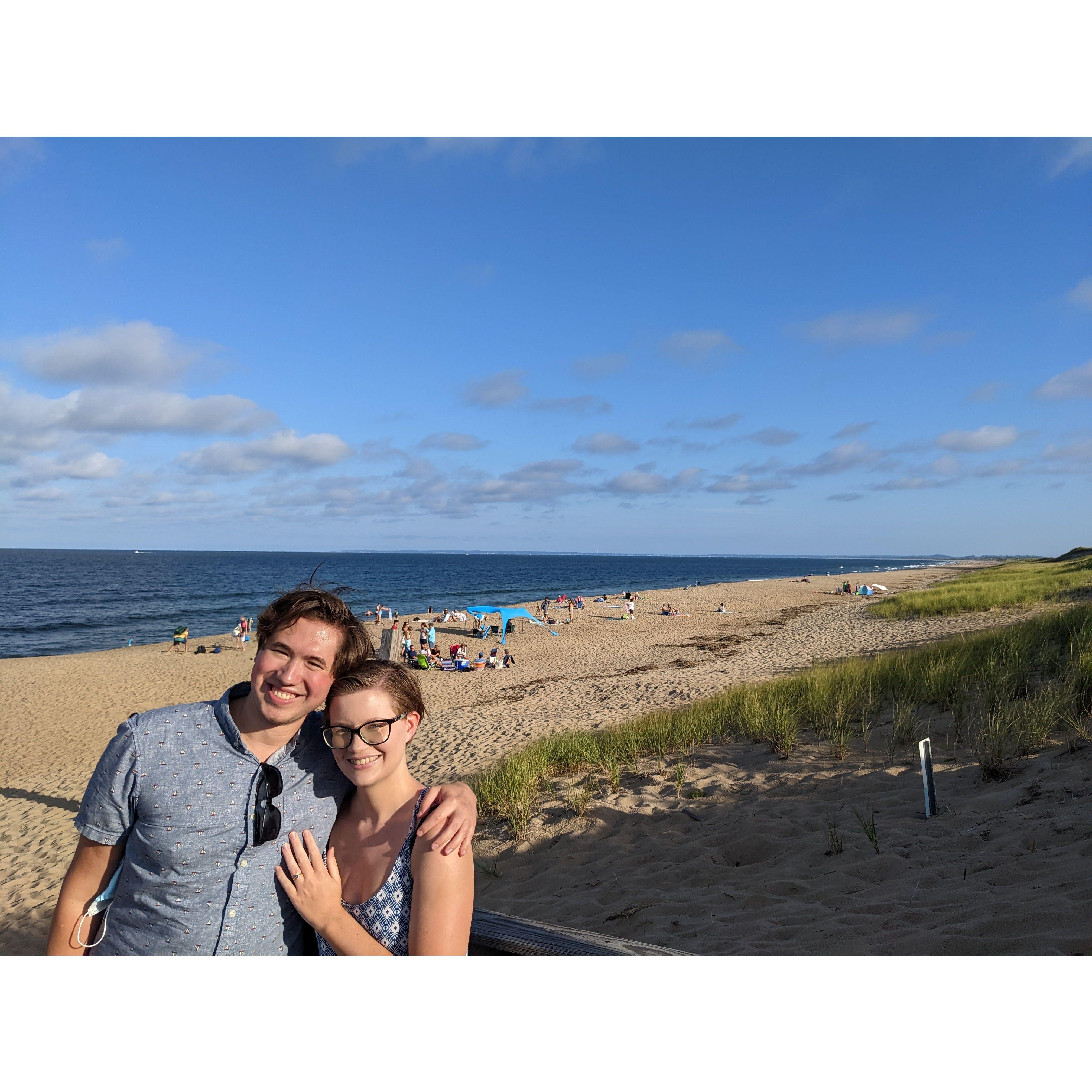 Coming back from a romantic engagement at the beach!
