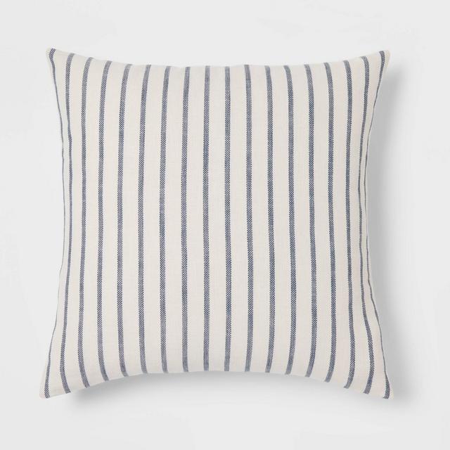 Oversized Cotton Striped Square Throw Pillow Blue/Cream - Threshold™