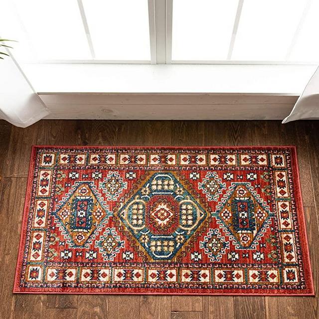 Well Woven Tulsa Perry Southwestern Tribal Medallion Bohemian Crimson 2'3" x 7'3"