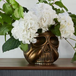 Metal Skull Planter