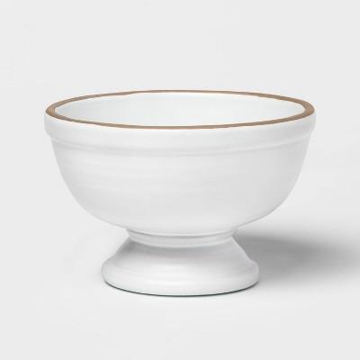 10.5&#34; x 6&#34; Matte Ceramic Footed Bowl White - Threshold&#8482;