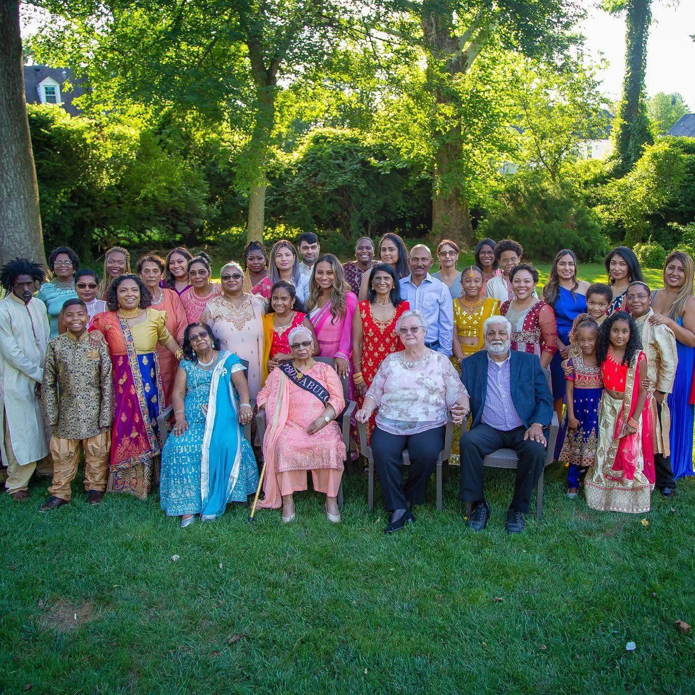 Steph and Sky meet the Haimanchandra's at Grandma's 80th Birthday Party before we moved to Newport News.