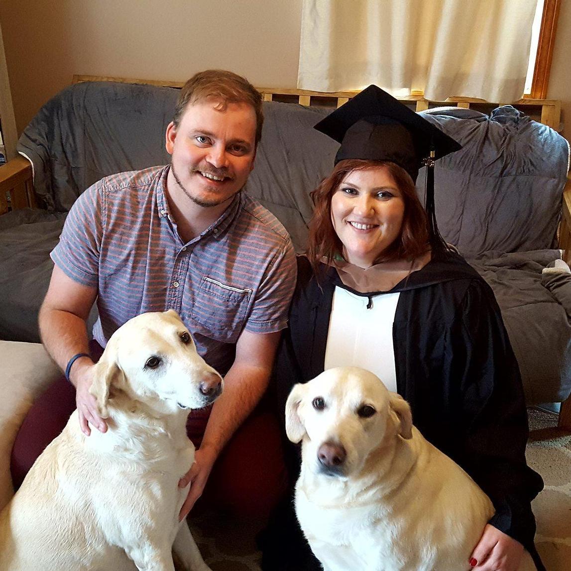 Graduation from Mercyhurst University, best pic we have with Charlie and Frankie!
