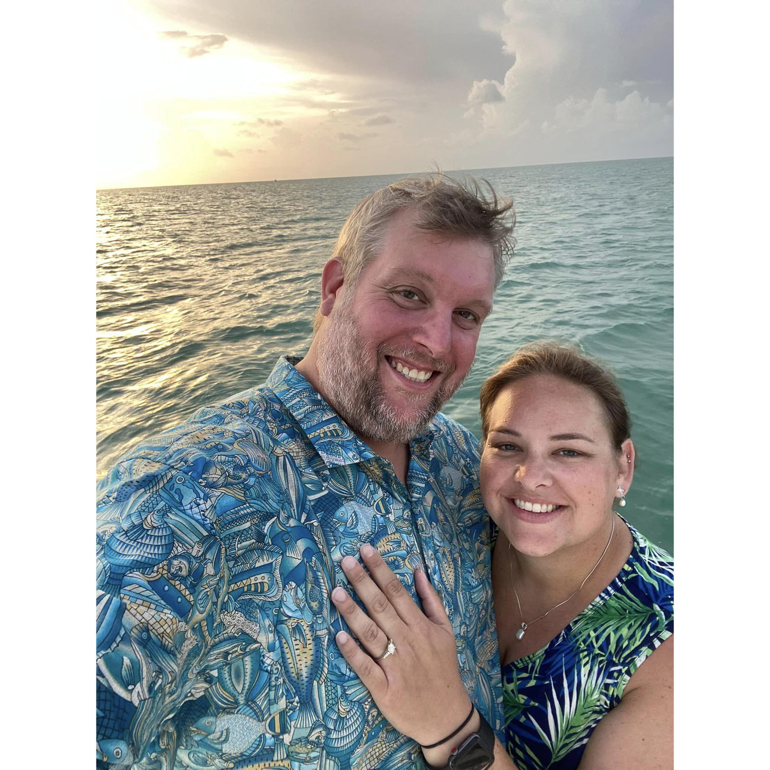Moments after our engagement, 2023