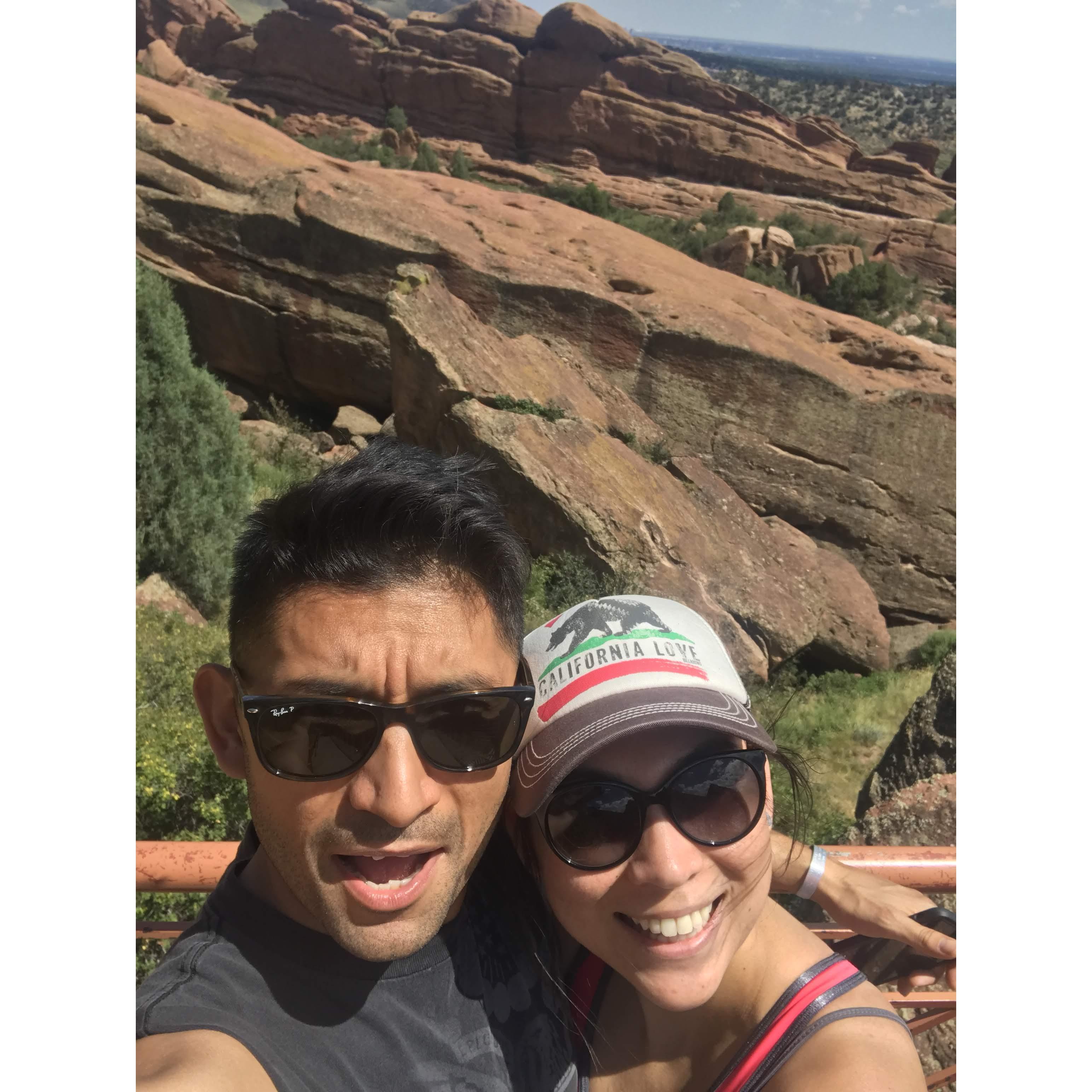 Visiting Red Rocks.