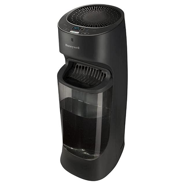 Honeywell Top Fill Tower Humidifier, Digital Humidistat, Black – Cool Mist Humidifier for Bedroom, Home or Office with Space Saving Tower Design