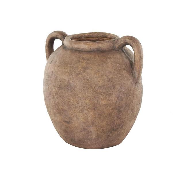 Deco 79 Ceramic Decorative Vase Antique Style Textured Centerpiece Vases with Handles, Flower Vases for Home Decoration 10" x 9" x 10", Copper