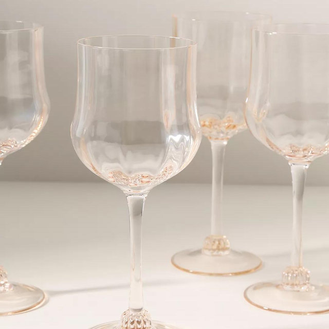 Cybelle Wine Glasses, Set of 4 - Honey, Set Of 4