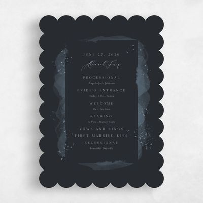 Black Scalloped Wedding Program - Zortas