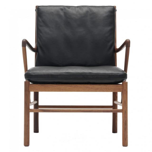OW149 Colonial Armchair Walnut & Leather