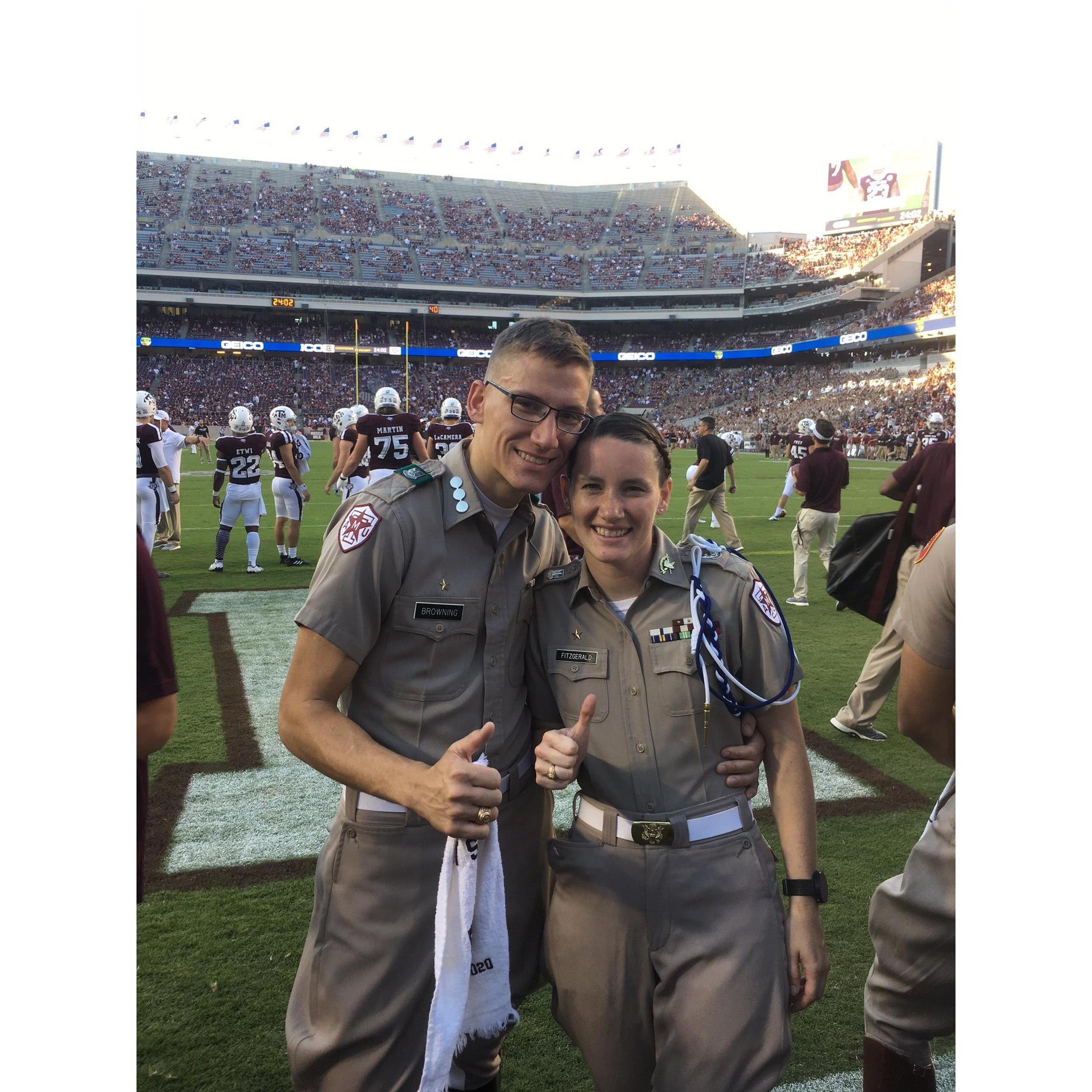 Senior boot-line on the field