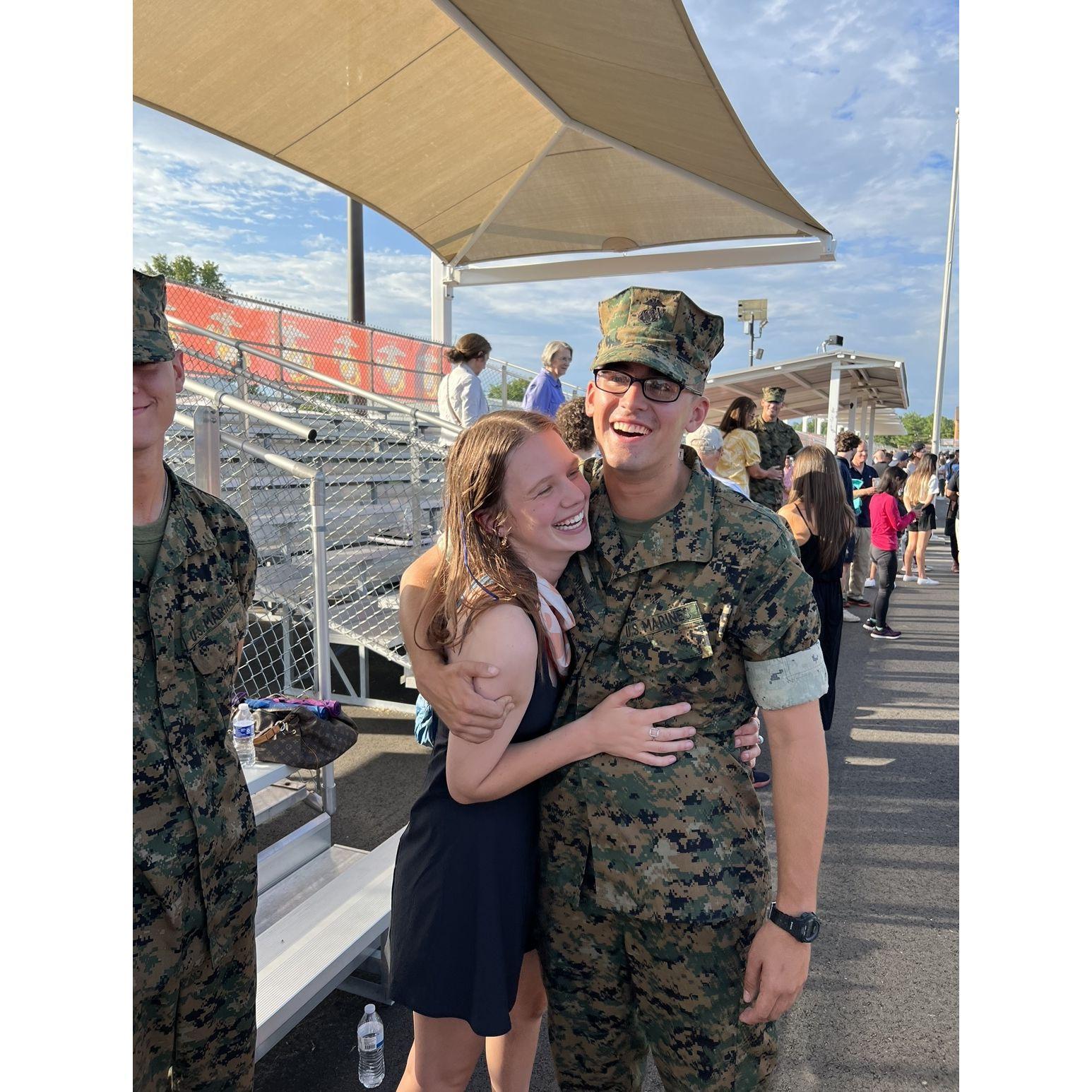 SURPRISE! I went to Grant's graduation from OCS in Quantico and he had no idea I was coming! Seeing him in person was surreal after writing letters for the summer. August 5, 2022.