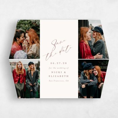 Beige Diamond Wedding Save the Date - Anerley Multiphoto