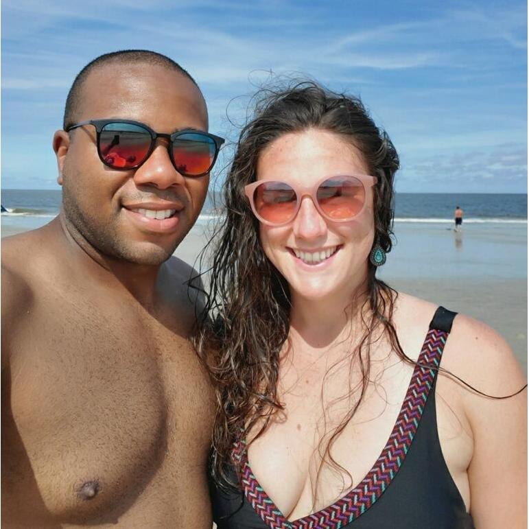 Our first trip to the beach together, the Atlantic.
