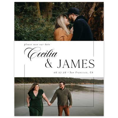 White Wedding Digital Save the Date - Carulas Multiphoto