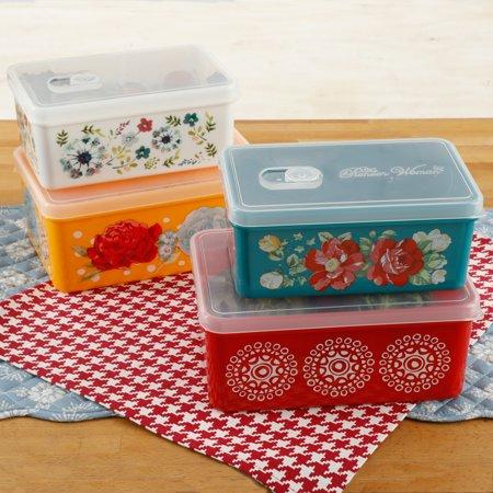 The Pioneer Woman Flea Market Rectangular Food Containers, Set of 4
