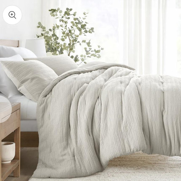 Waffle Textured Down Alternative Comforter Set | Linens & Hutch