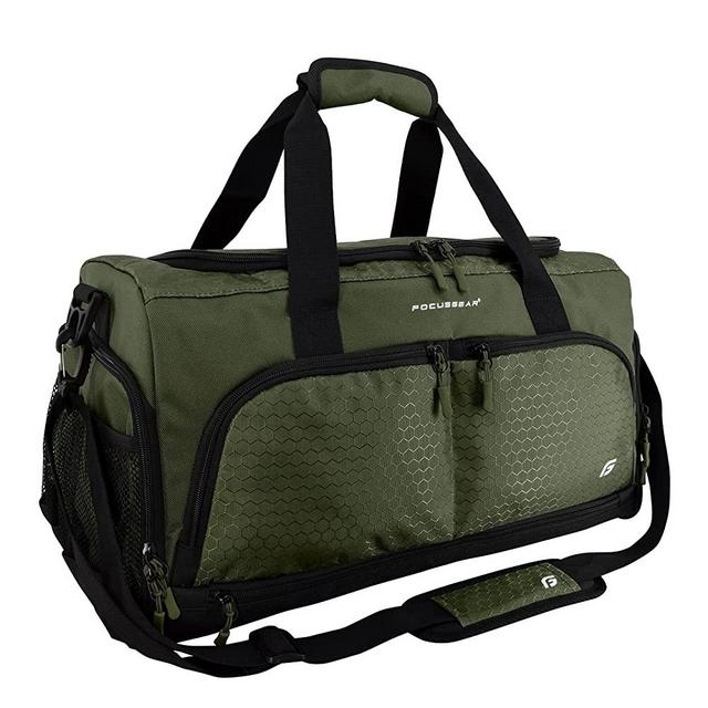 Ultimate Gym Bag 2.0: The Durable Crowdsource Designed Duffel Bag with 10 Optimal Compartments Including Water Resistant Pouch (Green, Medium (20"))