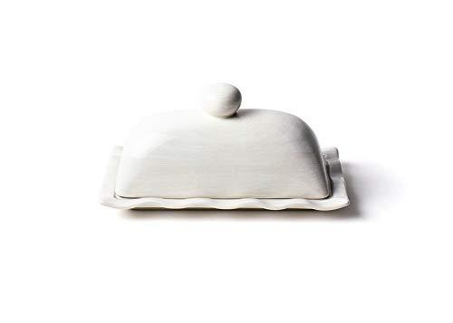 Coton Colors Signature White Ruffle Butter Dish