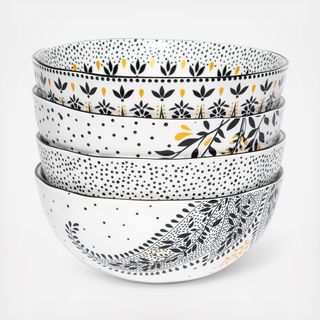 Sara Miller Artisanne Noir Assorted Cereal Bowl, Set of 4