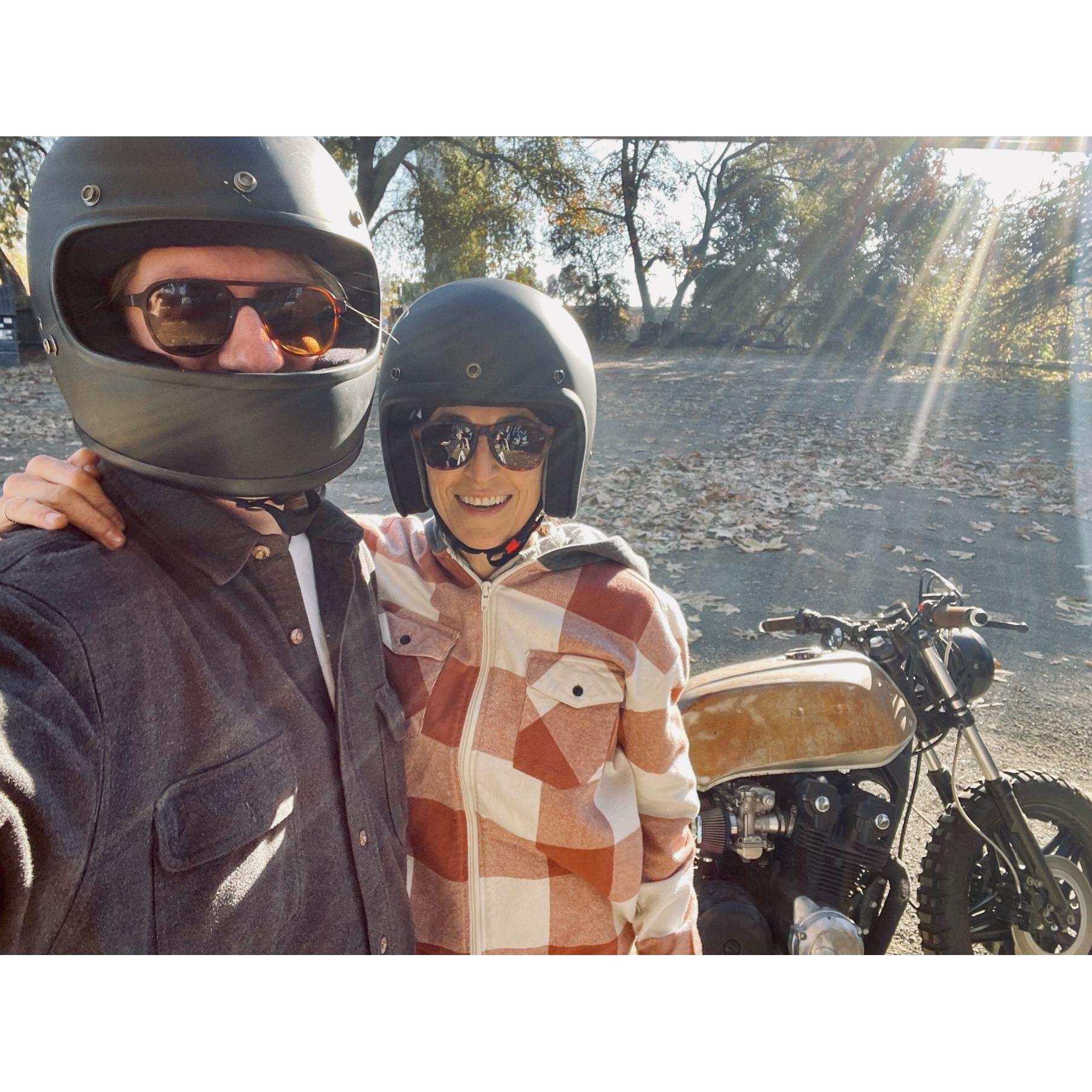 Taking the moto out for a ride.