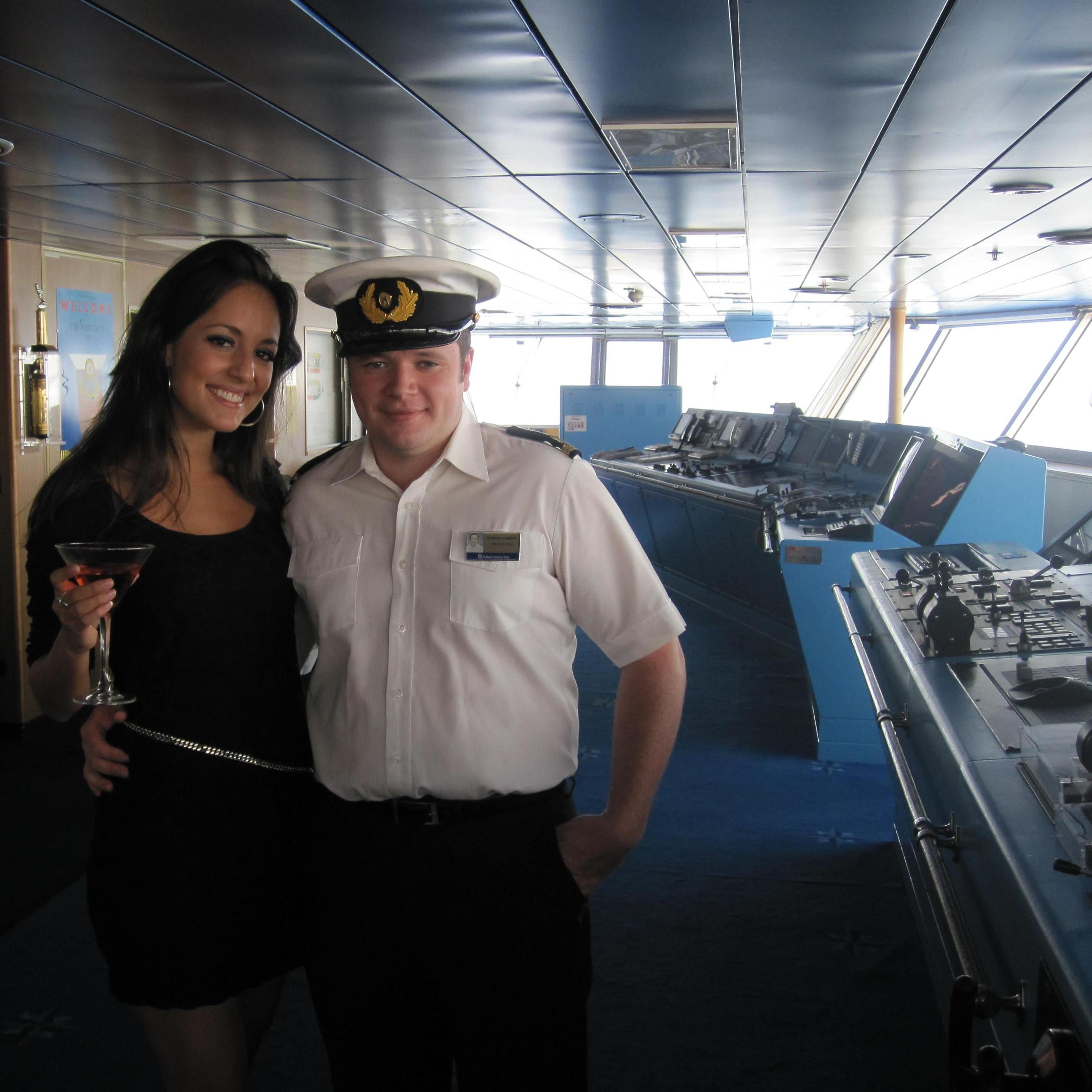 Both of us working hard aboard the ms Veendam