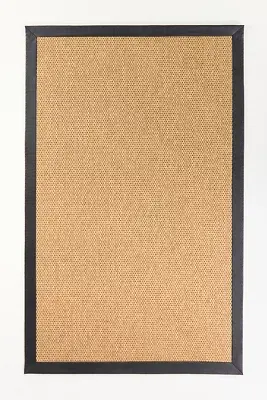 Faux-Leather Border Performance Rug