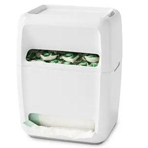 YouCopia SinkSuite Bag & Pod Dispenser, Standing Garbage Bag and Dishwasher Pod Organizer with Removable Lids for Storage, Speckled White