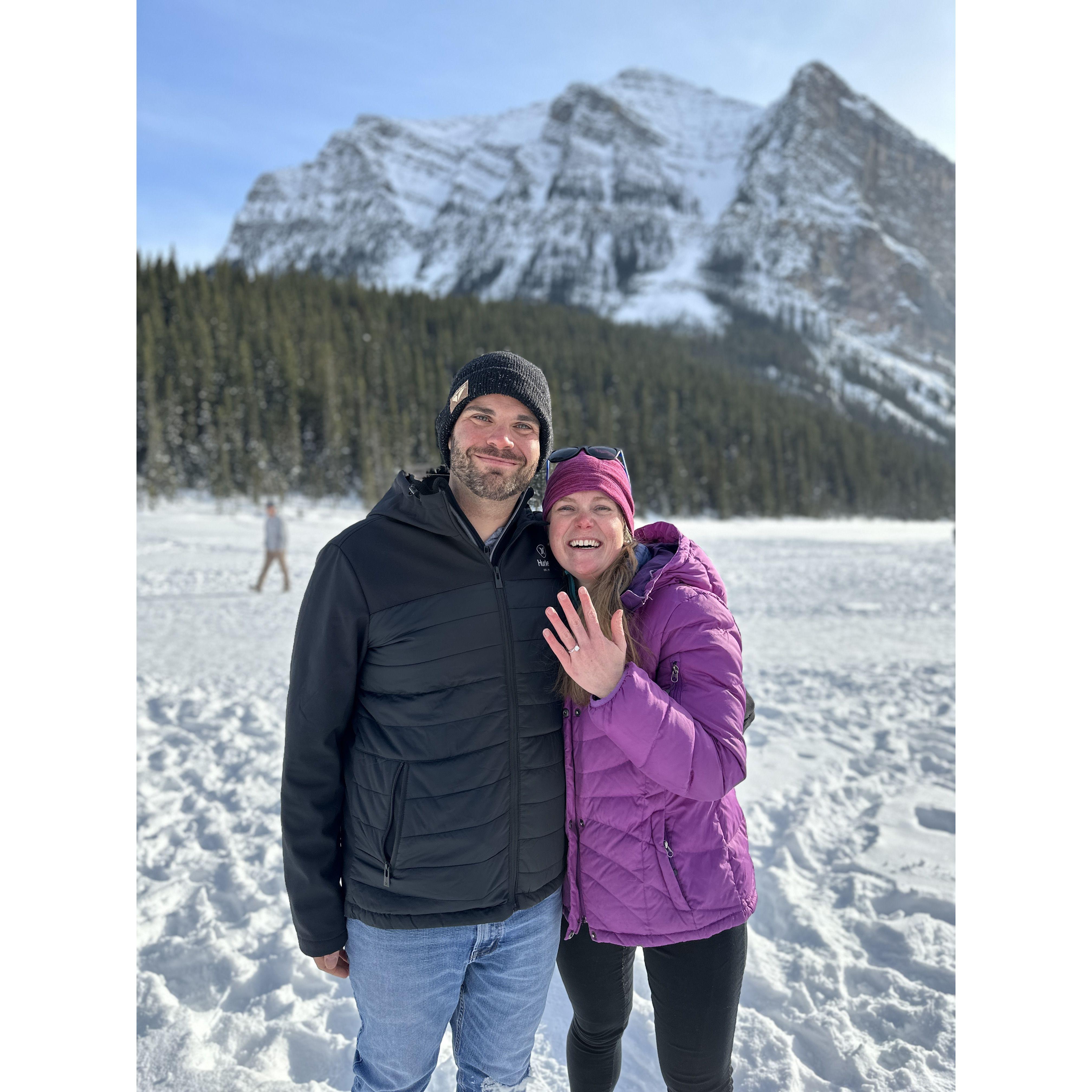 Lake Louise where she said "Yes"
